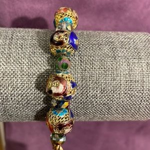 One of a kind bracelet by Jean antique cloisonné beads